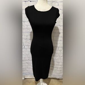 Velvet Torch Dress Women Black Short Sleeve Midi dress size XS
